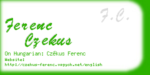 ferenc czekus business card